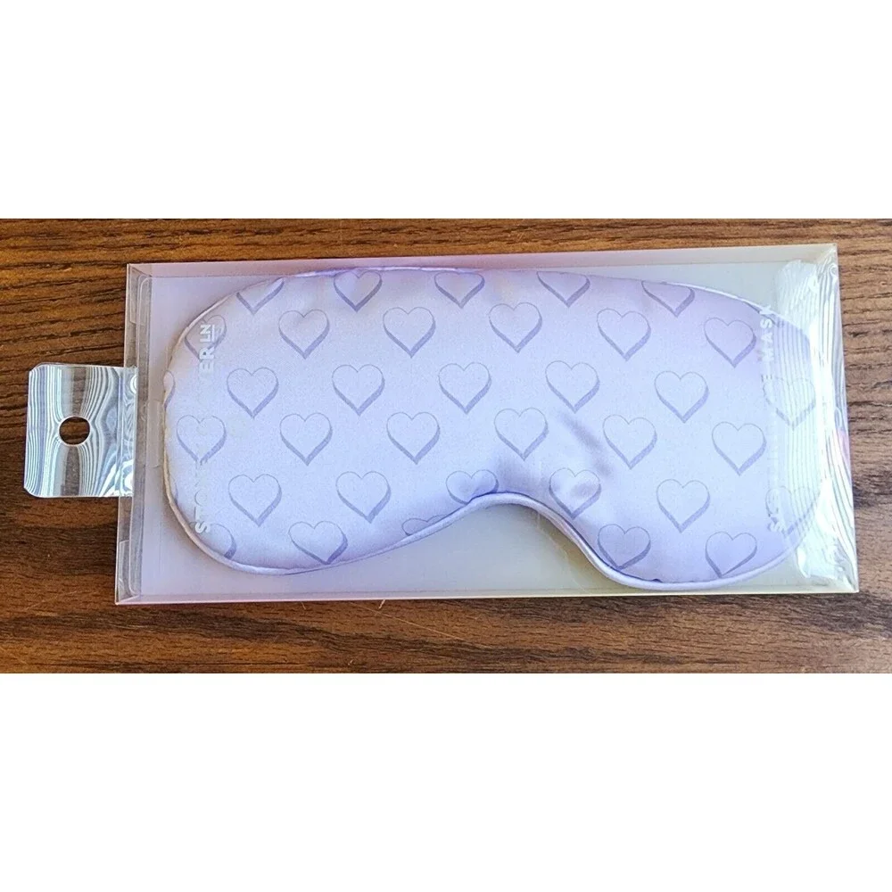 Women's Sleeping Eye Mask Stoney Clover Lane Purple with Hearts Sleep Mask New